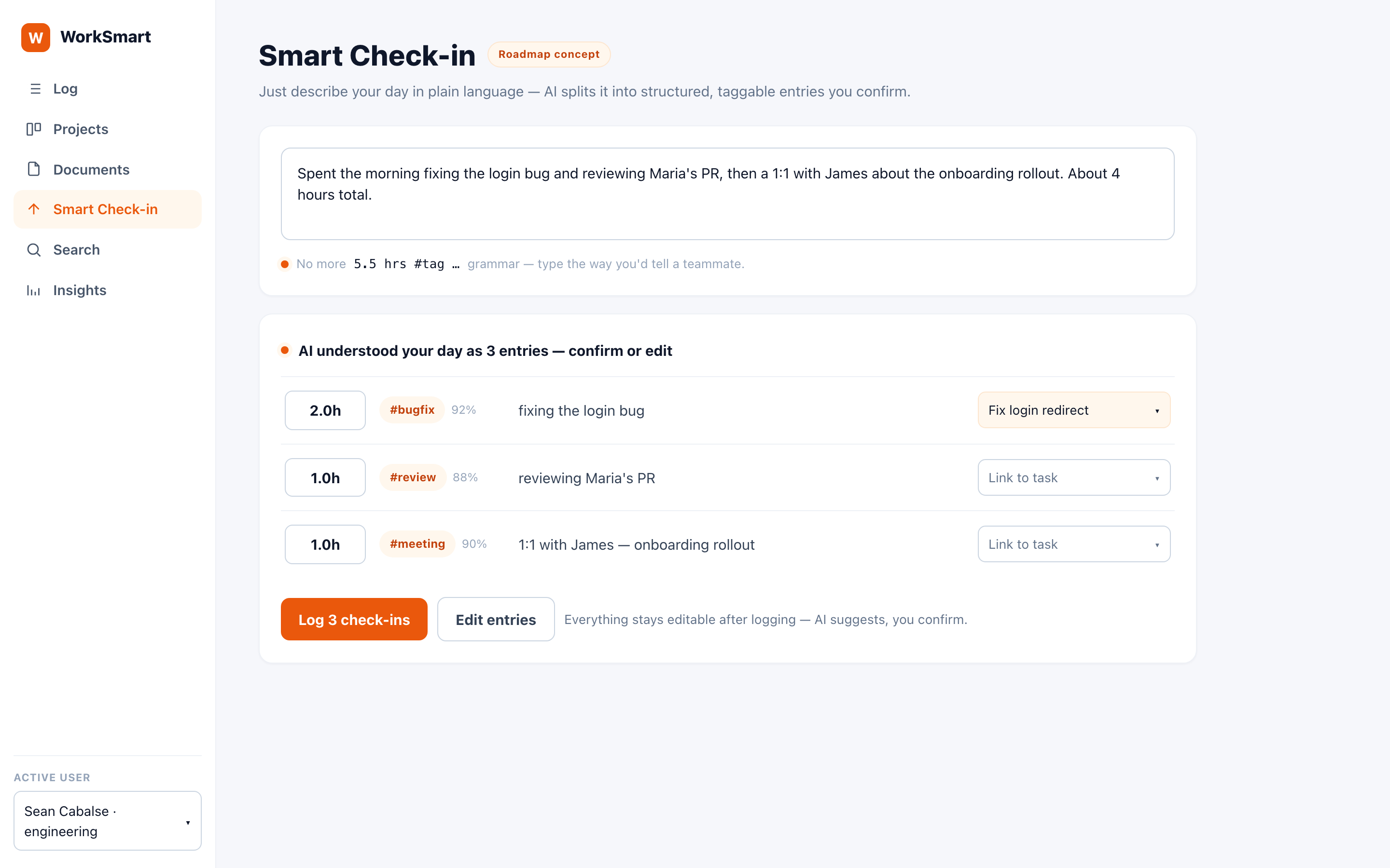 Freeform smart check-in concept